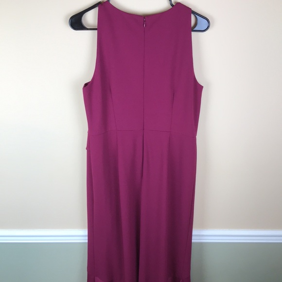Adrianna Papell Women’s Plum Ruffle Detail Sleeveless Long Evening Dress - Picture 5 of 12